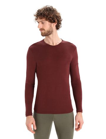 Icebreaker Merino 175 Everyday Long Sleeve Crewe Thermal Top Miesten Base Layers Punainen | FI 1375LISH